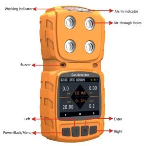 Emissions and Stack Portable Multi Gas Detector Monitor Rechargeable 4 In 1 Gas Meter Tester Analyze