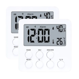 Emissions and Stack Thermometer Hygrometer with Alarm Clock