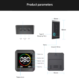 Digital Noise Detector with LCD Screen and Temperature Humidity Sensor - Emissions and Stack 