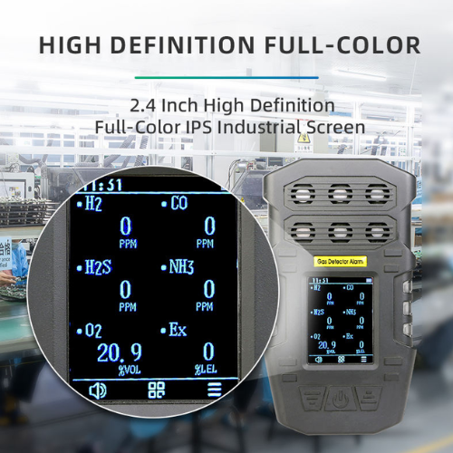 Handheld H₂S Gas Detector with Pump and Diffusion Sensor - Emissions and Stack