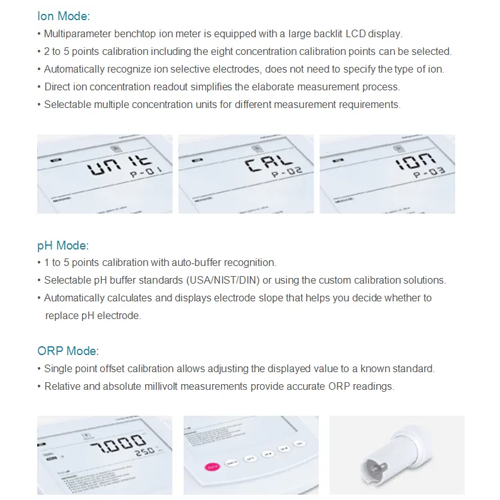 Emissions And Stack Precision Desktop pH/ORP/Ion Meter Ion Tester Price - Image 3