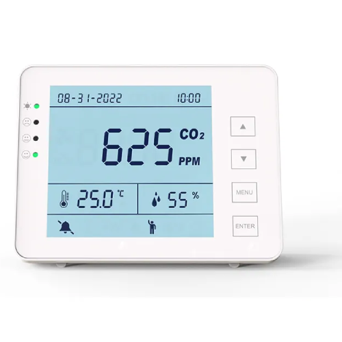 IOT Indoor Air Quality Monitor Measures CO2 Concentration - Emissions and Stack