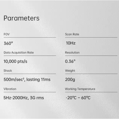 360° Lidar Sensor, 10 Hz Scan, 82ft Range, ±3cm Accuracy, 95nm Wave - Emissions and Stack - Image 3