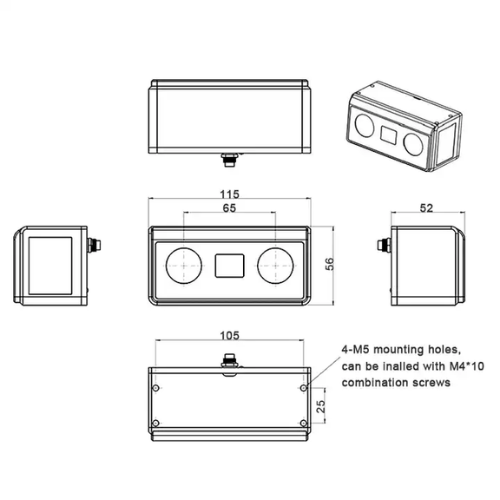 High-Resolution 3D Sensor, 1280x1024, 30-600mm Range, 55° FOV - Emissions and Stack - Image 3