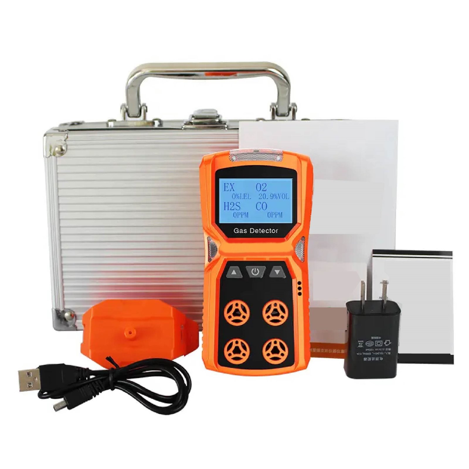 Emissions and Stack Portable CO H2S O2 Ex(LEL) 4 Gases Detector - Image 6