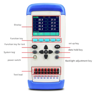 Emissions and Stack Handheld 8 Channels Temperature Data Logger Meter With ARM Micro Processor