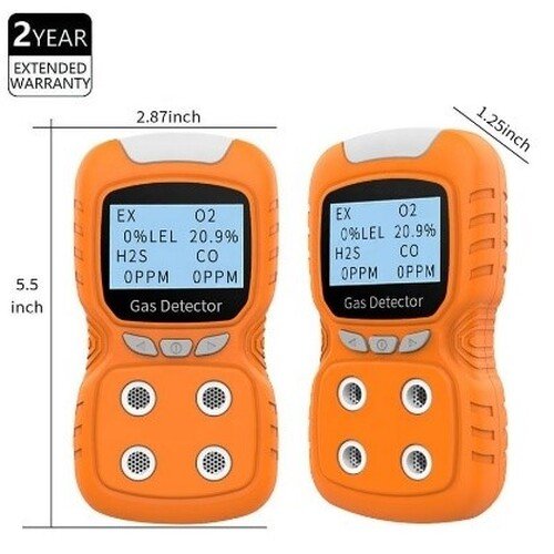Emissions and Stack Portable Multi Gas Detector 4 Gas Monitor with Micro Clip - Image 4