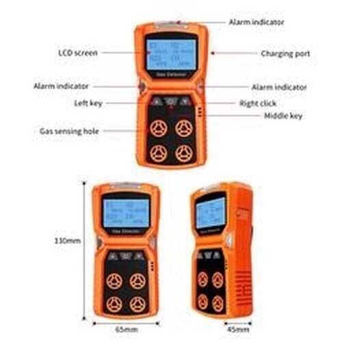 Emissions and Stack Portable CO H2S O2 Ex(LEL) 4 Gases Detector - Image 2